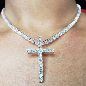 Silver Plated choker and cross pendant